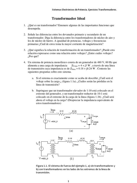 Ejercicios Trasformadores Transformador Energia Electrica Prueba