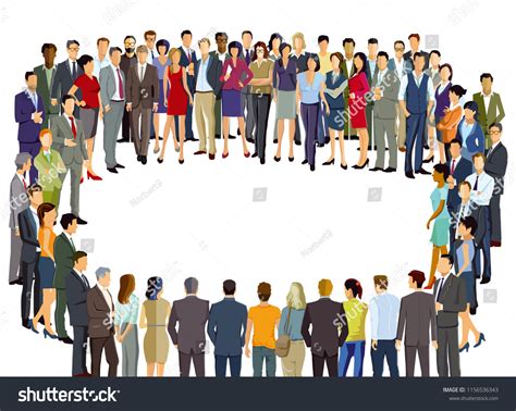 Group People Form Circle Stock Vector Royalty Free 1156536343