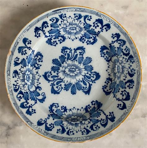 Proantic Delft Grand Plat Faïence Décor Orientale XVIIIè