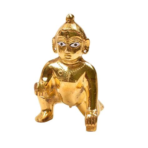 Brass Laddu Gopal Baal Krishna Thakur Ji In Brass Metal Baby Krishna