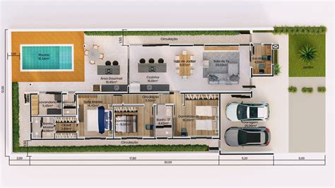 Planta De Casa Térrea Moderna E Com 3 Dormitórios