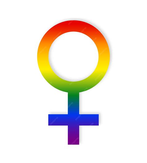 Premium Vector Vector Female Gender Symbol Icon Design In Lgbt Flag Colors On A White