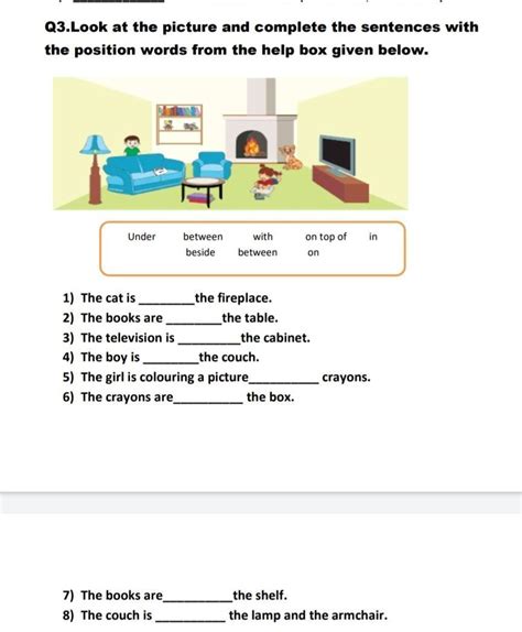 Q3look At The Picture And Complete The Sentences With The Position