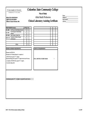 Fillable Online Cscc Clinical Laboratory Assisting Certificate Cscc