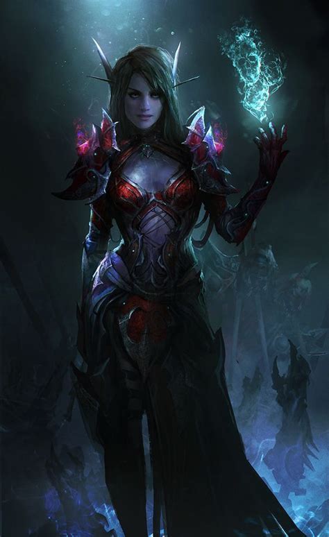 Blood Elf By Thedurrrrian Female Dark Elf Drow Necromancer Wizard