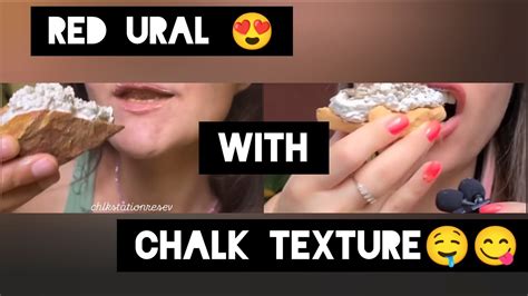 Crunchy Red Ural With Creamy Chalk Textures ASMR Creamy Crunchy Eating