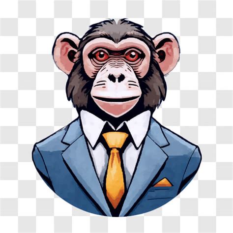 Baixe Macaco Cartoon Vestindo Terno Elegante E Gravata Cartoons