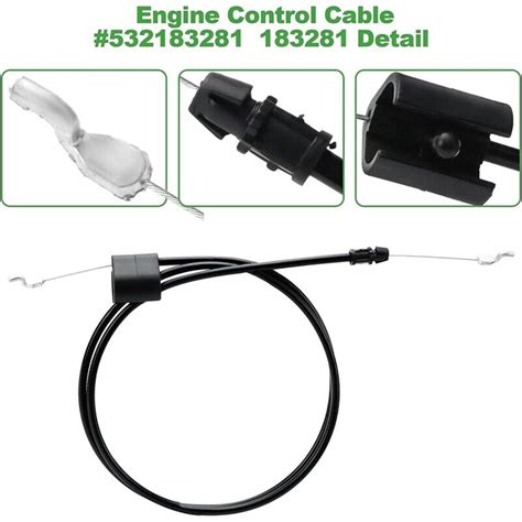 Engine Zone Control Cable 183281 532183281 Black Fit For Lawn Mower