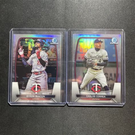 RÉFRACTEURS BOWMAN CHROME Byron Buxton Carlos Correa 2023 499