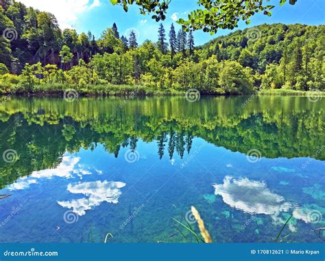 Landskapet Plitvice Lakes Nationalpark Eller Nacionalni Park Plitvicka