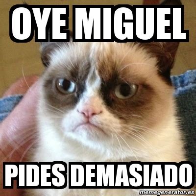 Meme Grumpy Cat Oye Miguel Pides Demasiado 30727413