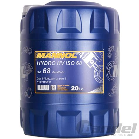 2 60 L 20 LITER MANNOL HYDRO HV ISO 68 HYDRAULIKÖL