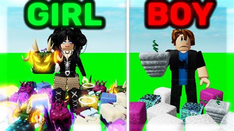 Begging For Fruits As A Girl Vs Boy For 24 Hours And This Happened Blox Fruits Roblox Youtube