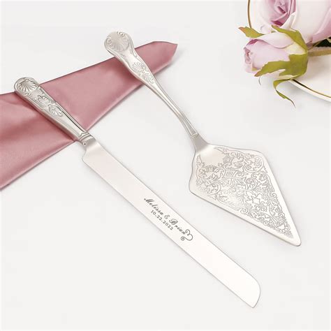 Lenox Bridal Adorn Silver Personalized Wedding Cake Knife