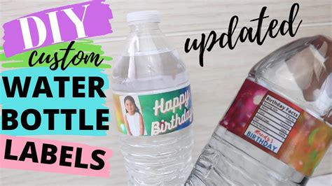 How To Make Your Own Custom Water Bottle Labels Free On Canva Updated Slower Tutorial Youtube