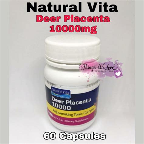 Natural Vita Deer Placenta From New Zealand 10000mg 60 Capsules Shopee Singapore