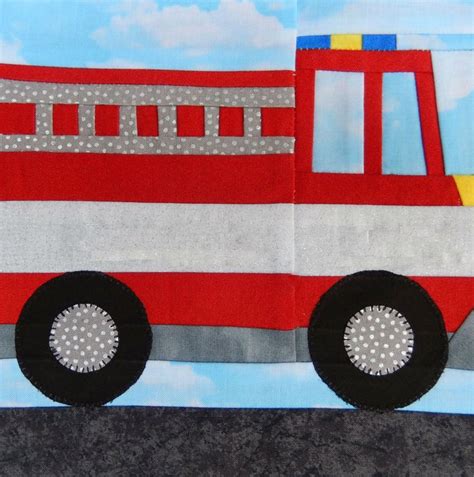 Fire Truck Quilt Block Pattern - QuiltBlockPatterns.net