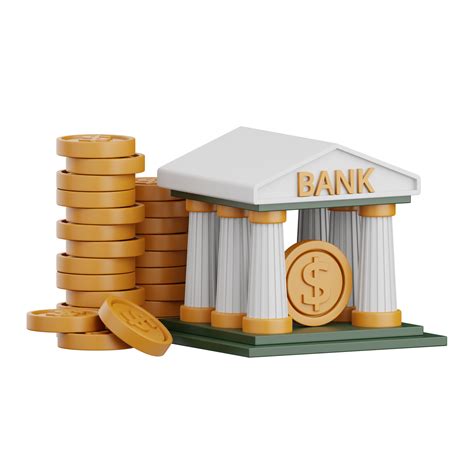 3d rendering bank building isolated useful for banking, money, currency