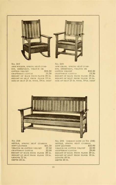 Catalogue Of Craftsman Furniture Made By Gustav Gustav Stickley