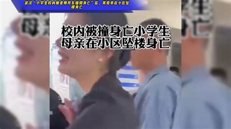 武汉“小学生校内被老师开车撞倒身亡”后，其母亲在小区坠楼身亡社会民生好看视频