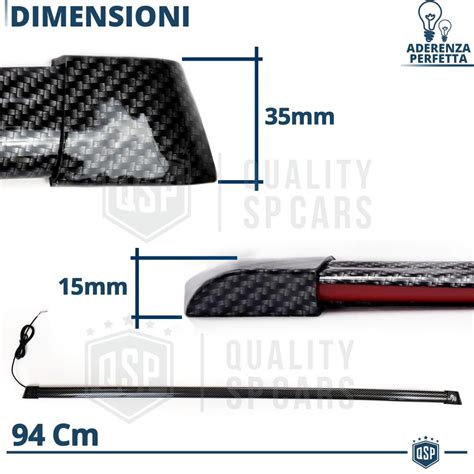 Spoiler Led Posteriore Auto Universale Carbon Striscia Led Cm