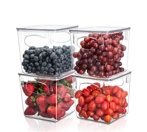 Buy Sorbus Plastic Storage Clear Bins With Lid Stackable Pantry