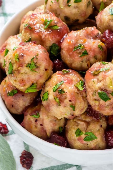 Cranberry Turkey Meatballs Perfect Holiday Appetizer Wellplated