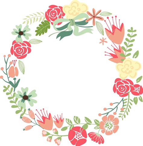 Vector Circle Flower Frame Elegant Frame Floral Border Flower Motif