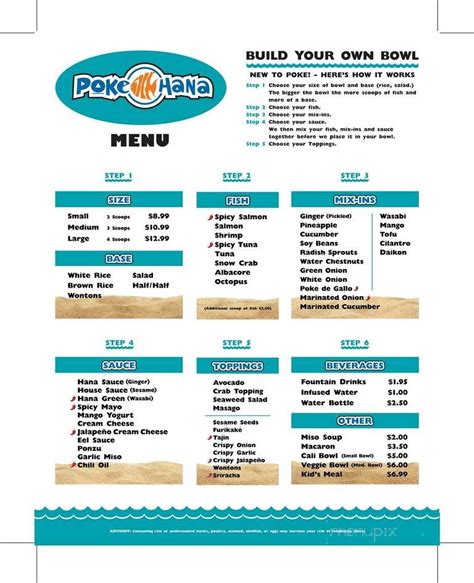 Online Menu of Poke Hana, Fontana, CA