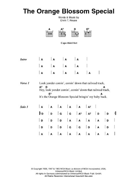 The Orange Blossom Special by Johnny Cash - Guitar Chords/Lyrics ...