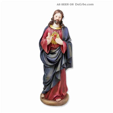 Heiligenfigur Herz Jesu Bunt Bemalt Aus Polyresin Cm Heiligenstatue