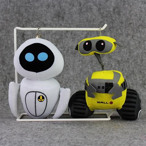 New 17cm Wall E EVE Walle Robot Stuffed plush toy keychain keyring ...