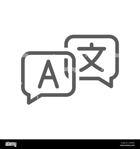 Language Translation Line Vector Simple Icon Languages Outlined Symbol