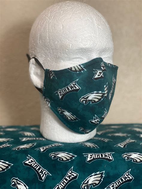 Philadelphia Eagles Face Mask With Nose Wire Elastic With Etsy