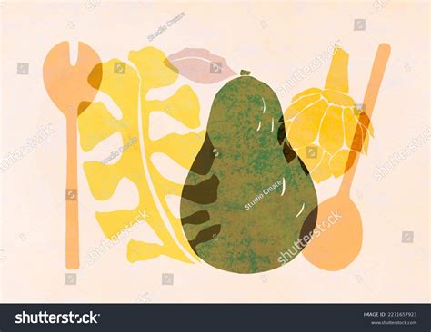 Fresh Salad Ingredients Fresh Food Illustration Stock Illustration