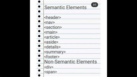 HTML Element Semantic Vs Non Semantic Elements YouTube