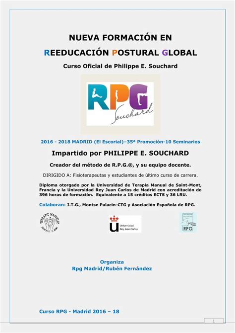 Pdf Nueva Formaci N En Reeducaci N Postural Reeducortex Pdf