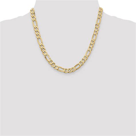 K Mm Flat Figaro Chain Unclaimed Diamonds