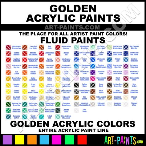 Golden Fluid Acrylic Paint Colors Golden Fluid Paint Colors Fluid