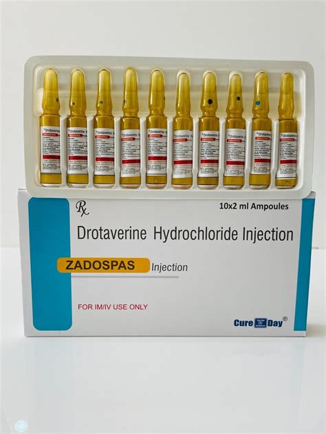 Drotaverine Hydrochloride 40MG Injection Zadospas SUNVET 10x2 Ml At