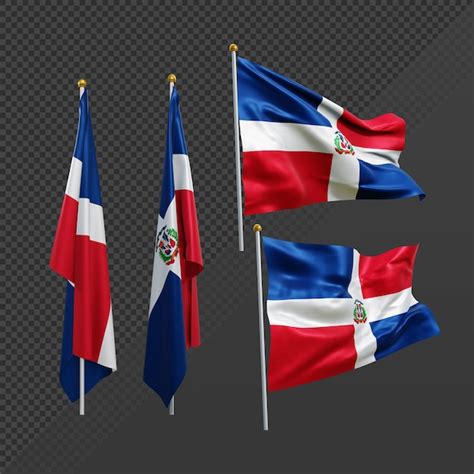 Representación 3d De La Bandera De La República Dominicana Del Caribe De América Del Norte