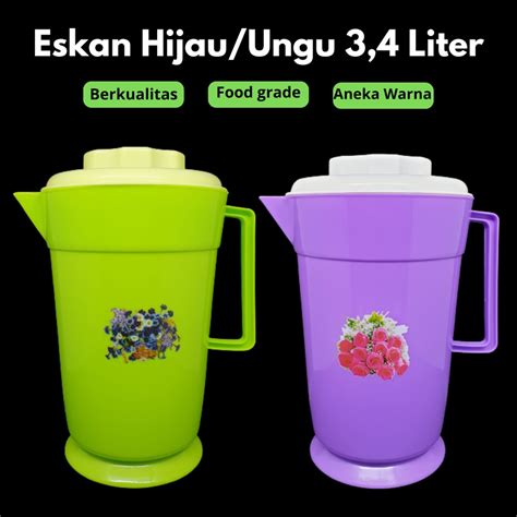 Jual Eskan Plastik Teko Air Jumbo Hijau Ungu Liter Shopee Indonesia