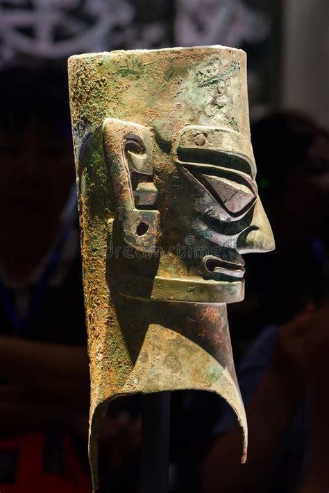 A Bronze Human Statue Missing Head In Sanxingdui Museum Editorial Photo