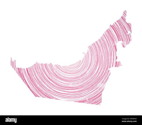 UAE Map Filled With Concentric Circles Sketch Style Circles In Shape