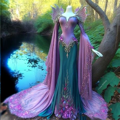 Forest Fairy Queen Gown Fantasy Fashion Fantasy Dress Fantasy Gowns