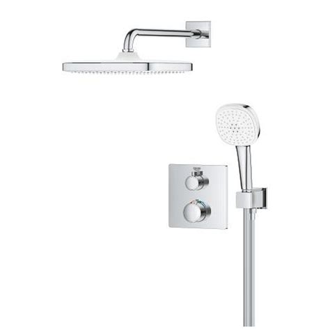 Grohtherm Concealed Shower System With Tempesta 250 Cube GROHE