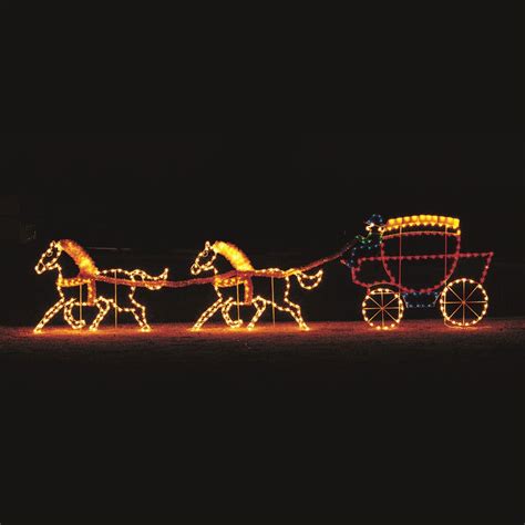 Two Horse Carriage Light Display Victorian Horse Horse Carriage