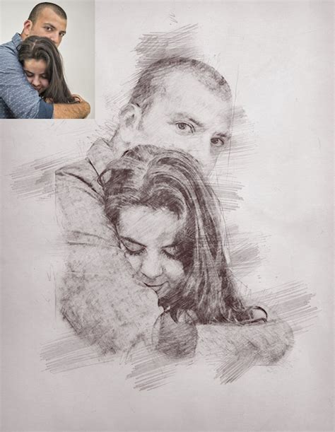 Drawing From Photo Custom Portrait Sketch Personalized Portrait Pencil