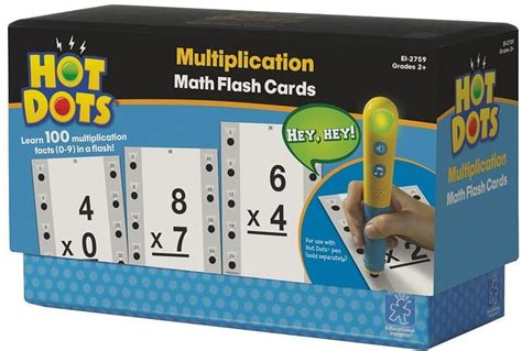 Educational Insights Hot Dots Math Flash Cards Multiplication Math