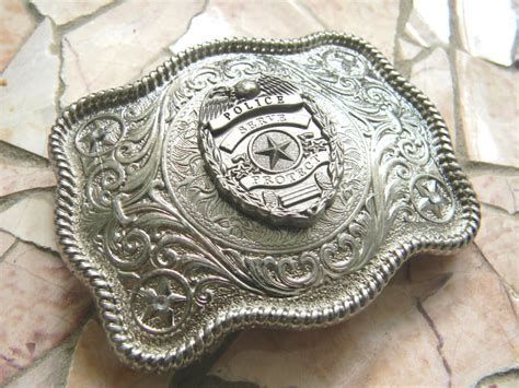 Police Belt Buckle Police Officer Law Enforcement Western - Etsy